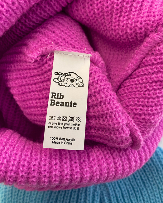 GONGA RIB BEANIE AZURE white