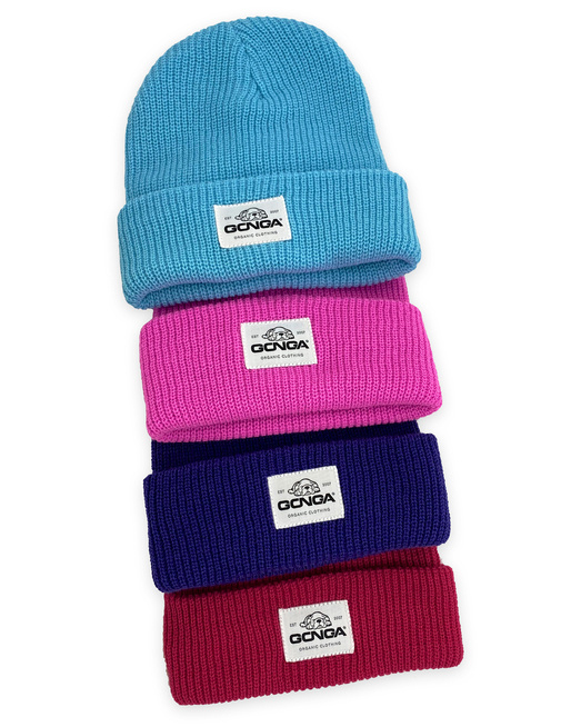 GONGA RIB BEANIE AZURE white