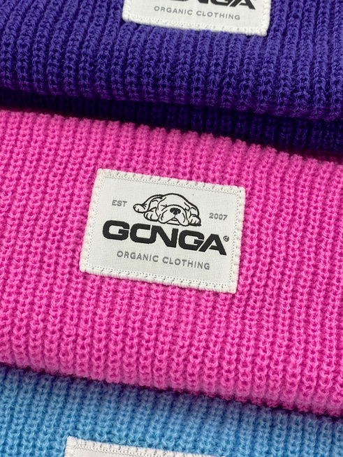 GONGA RIB BEANIE FUCHSIA white