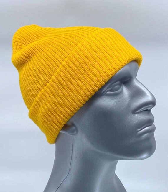 GONGA RIB BEANIE GOLDEN YELLOW black tag