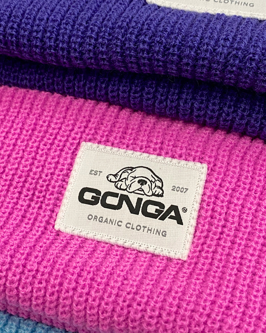 GONGA RIB BEANIE LIME white