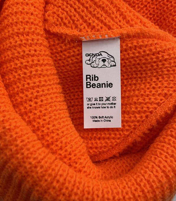 GONGA RIB BEANIE ORANGE FLUO box