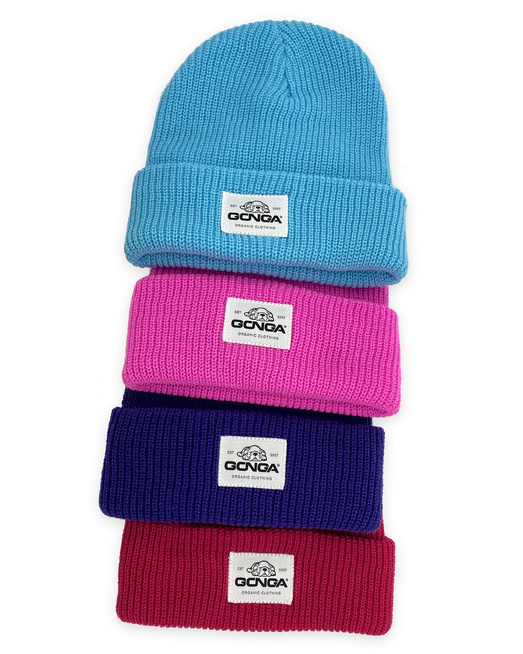 GONGA RIB BEANIE PINK white