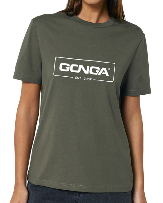 Gonga Surf - Logo White Khaki