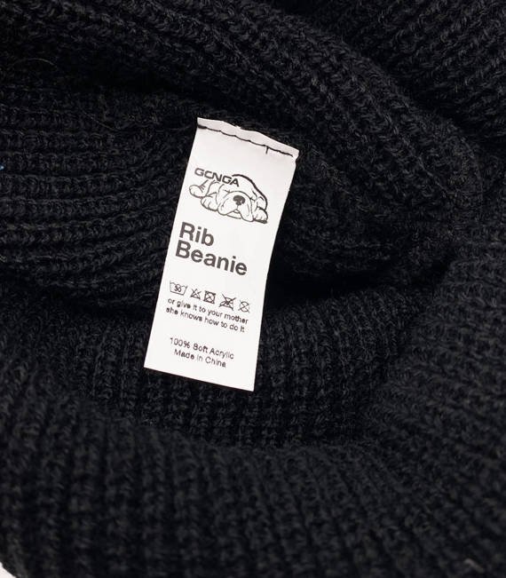 GONGA RIB BEANIE CHARCOAL black tag