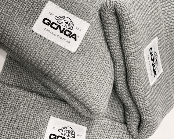 GONGA RIB BEANIE DOVE GREY white