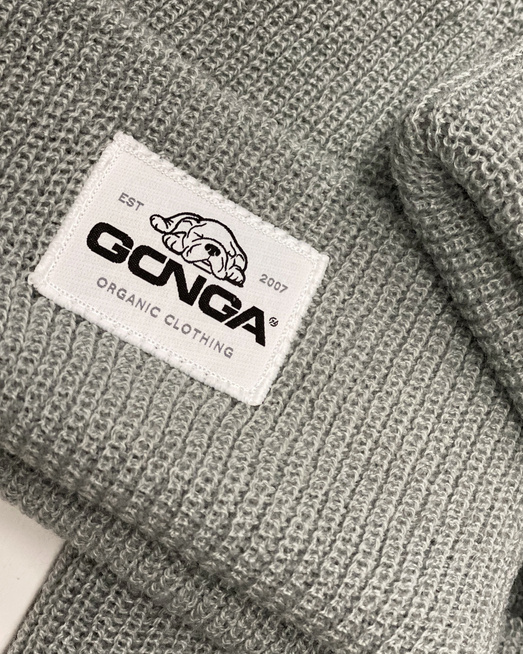 GONGA RIB BEANIE DOVE GREY white