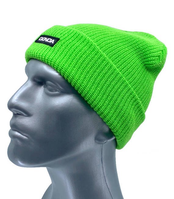 GONGA RIB BEANIE LIME box