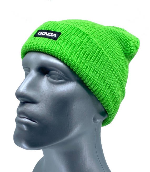 GONGA RIB BEANIE LIME box