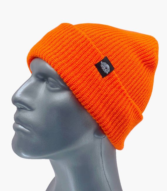 GONGA RIB BEANIE ORANGE FLUO black tag