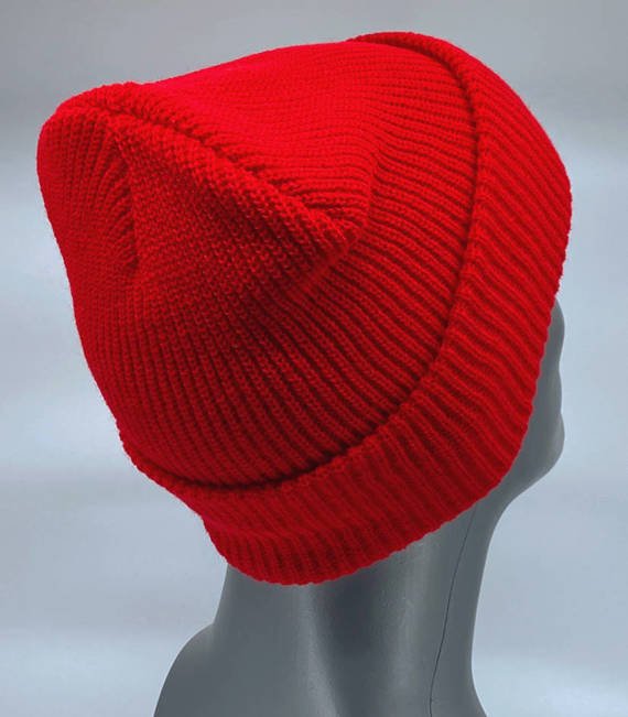 GONGA RIB BEANIE RED white