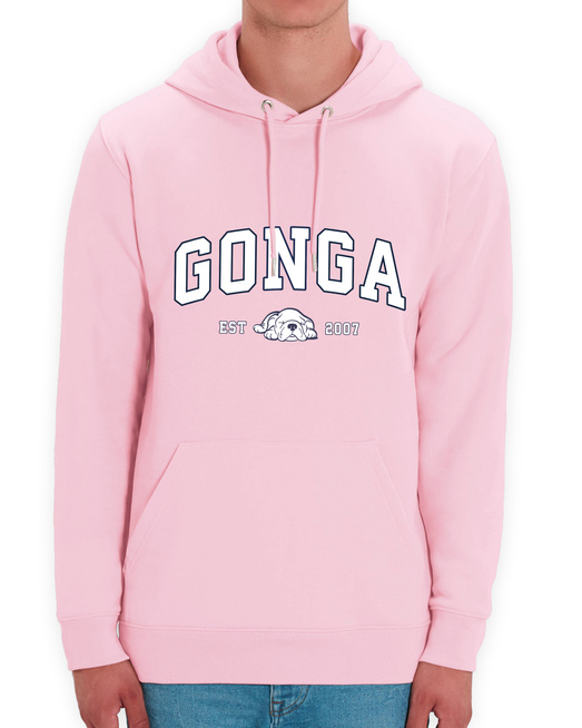Gonga Unisex Hoodie Regular Fit Basic Cotton Pink