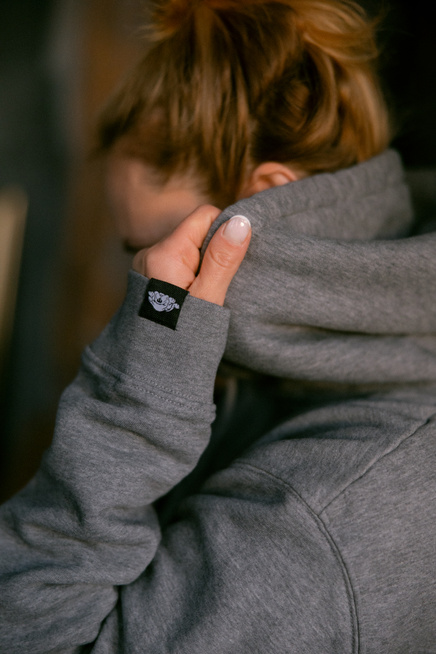 Gonga Unisex Hoodie Regular Fit Feeling Swell Mid Heather Grey