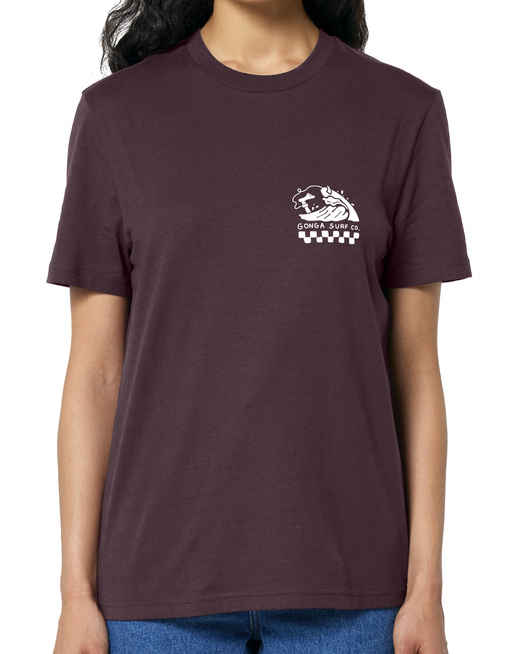 Gonga Unisex Tshirt Medium Fit Feeling Swell Red Brown