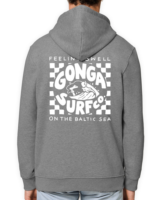 Gonga Unisex Hoodie Regular Fit Feeling Swell Mid Heather Grey