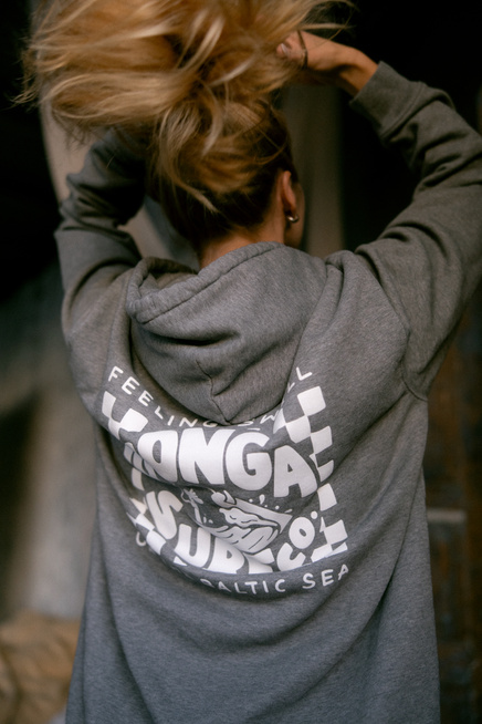 Gonga Unisex Hoodie Regular Fit Feeling Swell Mid Heather Grey
