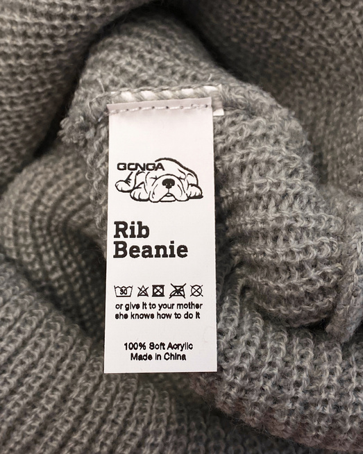 GONGA RIB BEANIE DOVE GREY white