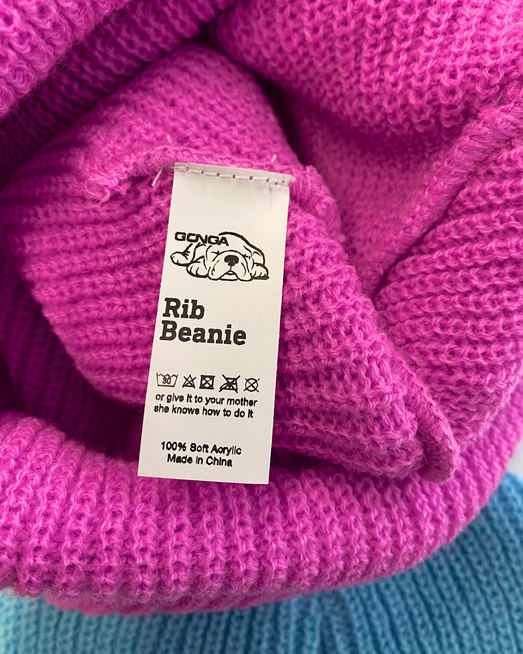 GONGA RIB BEANIE SKY BLUE white