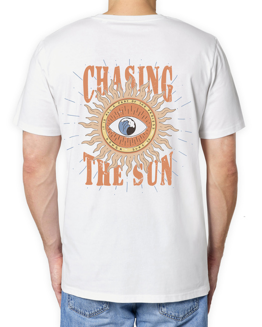 Gonga Unisex Tshirt Medium Fit Chasing The Sun Off White