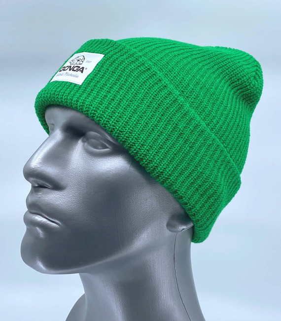 GONGA RIB BEANIE CELTIC GREEN white