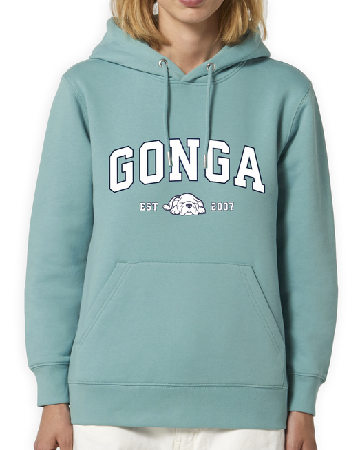 Gonga Unisex Hoodie Regular Fit Basic Teal Monstera