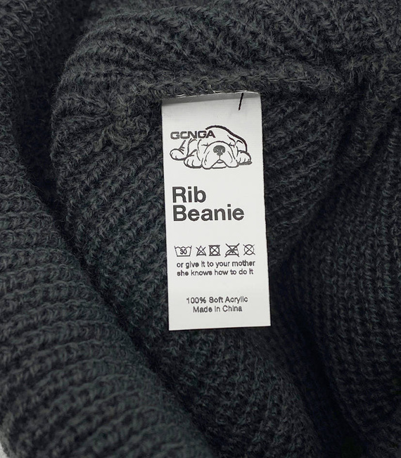 GONGA RIB BEANIE CHARCOAL box