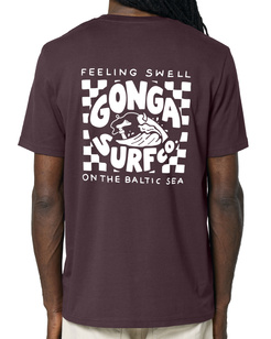 Gonga Unisex Tshirt Medium Fit Feeling Swell Red Brown