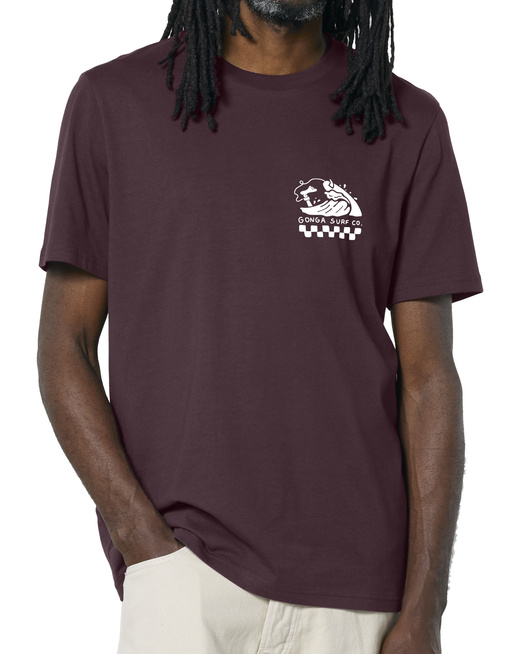 Gonga Unisex Tshirt Medium Fit Feeling Swell Red Brown