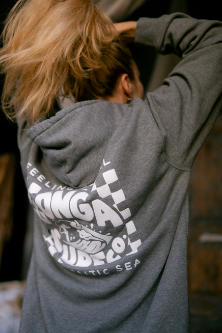 Gonga Unisex Hoodie Regular Fit Feeling Swell Mid Heather Grey