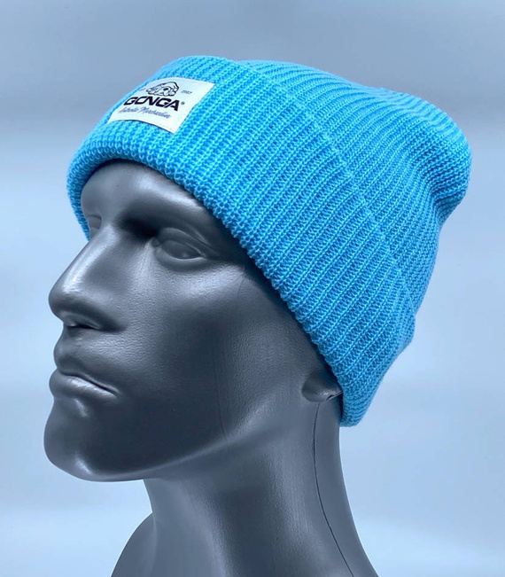 GONGA RIB BEANIE SKY BLUE white