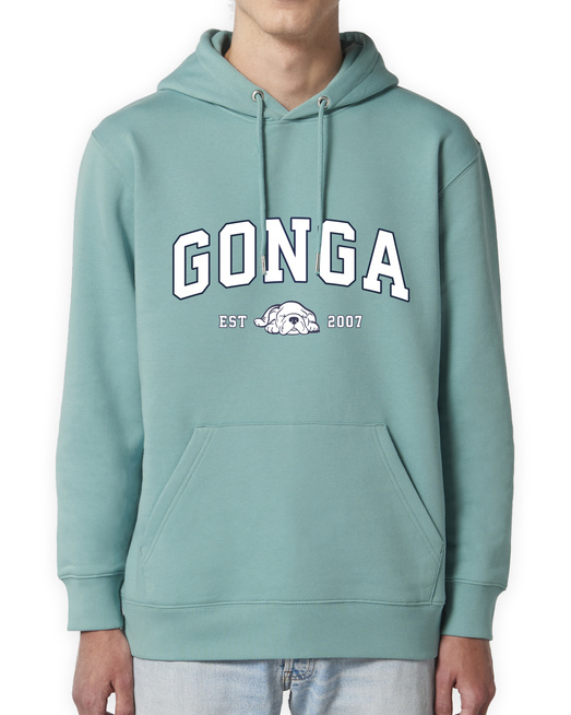 Gonga Unisex Hoodie Regular Fit Basic Teal Monstera
