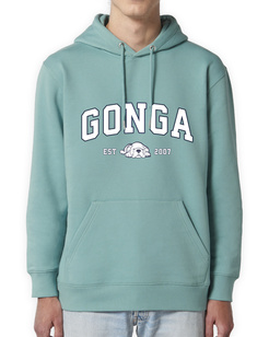 Gonga Unisex Hoodie Regular Fit Basic Teal Monstera