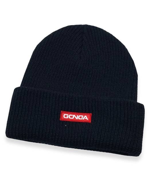 GONGA RIB BEANIE BLACK  red box