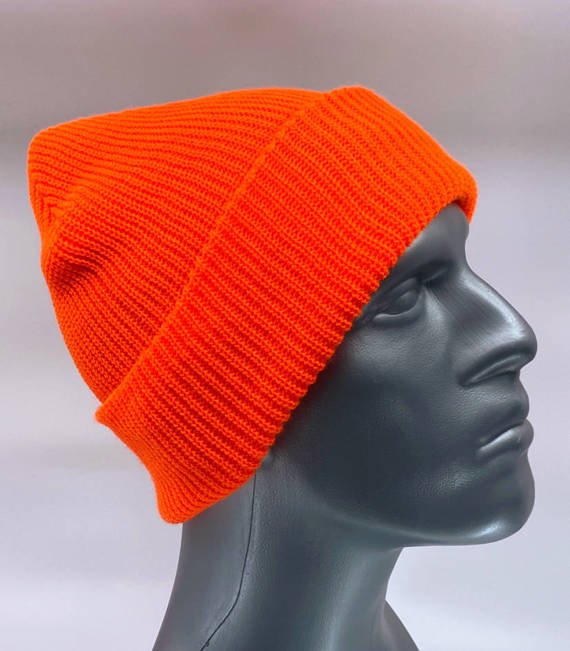 GONGA RIB BEANIE ORANGE FLUO black tag