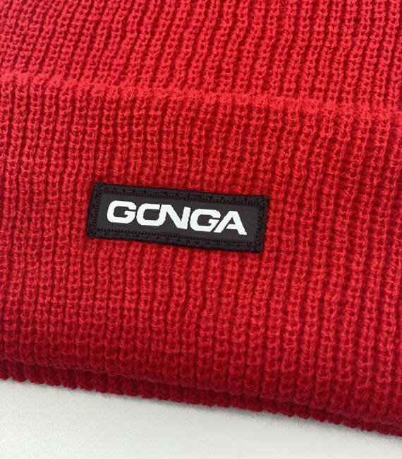 GONGA RIB BEANIE RED box black